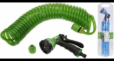 Spiraaltuinslang 7.5M met Sproeikop (8 Functies)Pro Garden