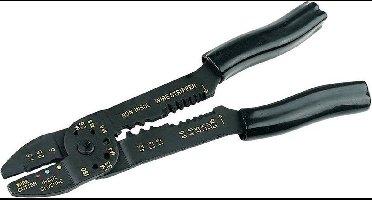 Silverline Krimp- en striptang - gehard staal - 230 mm - met draadsnijder