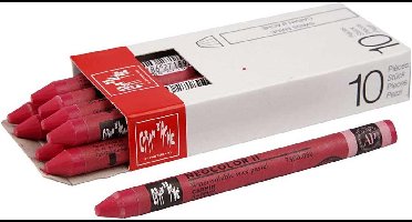 Waskrijt | Kleurkrijt | Neocolor II | Carmine rood (080) | L 10 cm | Dikte 8 mm | 10 stuks