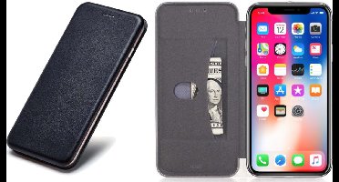 Hoesje Book Case Portemonnee Cover geschikt voor Apple iPhone Xs / X - Zwart Kunstlederen Siliconen iCall Wallet