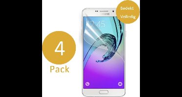 4x Screenprotector geschikt voor Samsung Galaxy A7 (2016) - Glas PET Folie Screenprotector Transparant 0.2mm 9H (Full Screen Protector)