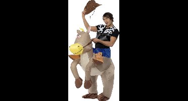 Vegaoo Opblaasbaar paardenpak voor volwassenen - Hilarisch kostuum - One size