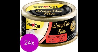 GimCat ShinyCat Filet Tonijn & Zalm - 24 x 70 gr - Voordeelverpakking