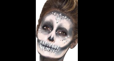 Smiffys - Jewel Gezicht Diamanten Sticker - Wit