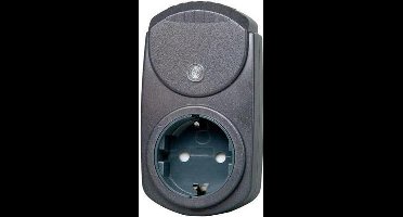 KOPP doorvoerstekker met randaarde en overspanningsfilter, zwart