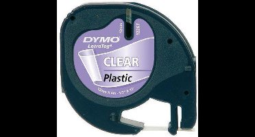 Dymo Lettertape Clear - Zwart/Transparant - 12 mm x 4m - Tape