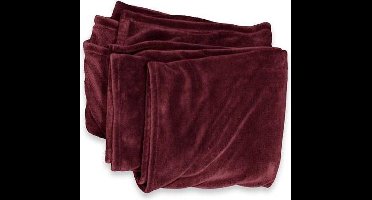 Unique Living Enzo - Fleece polyester - Plaid - 130x180 cm - Pomegranate