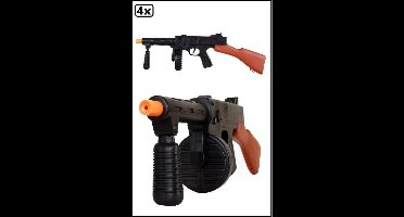 4x Machine geweer Tommy Gun - Thema feest back to the 60s/70s maffia party