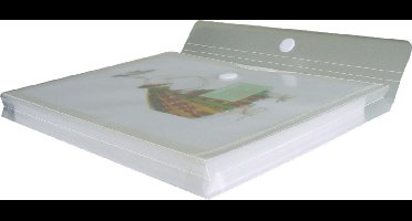 EXXO-HFP #90761 - A4 XL Documentenmap - Cap. 30mm - Klitsluiting - Kleurloos - 10 stuks (1 pak @ 10 stuks)