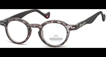 Montana Leesbril Panto Turtle Grijs Sterkte +1,00 (box69)