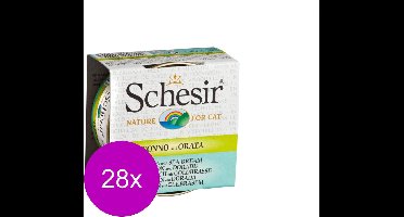 Schesir Kat Bouillon Tonijn/Dorade Blik - Kattenvoer - 28 x 70 g