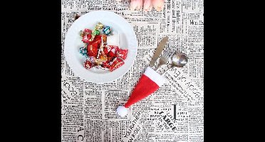 Kerst - Bestekhouders - Kerstmuts - 5 stuks - Kerstdecoratie