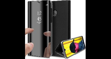 Spiegel Hoesje geschikt voor Huawei P Smart (2019) Kunstlederen Wallet Book Case van iCall - Zwart