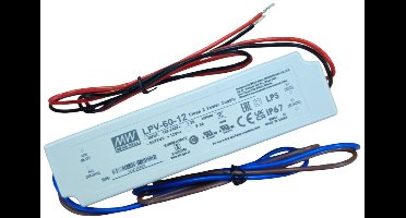MW Mean Well LPV-60-12 LED-transformator Constante spanning 60 W 0 - 5 A 12 V/DC Niet dimbaar, Overbelastingsbeschermin