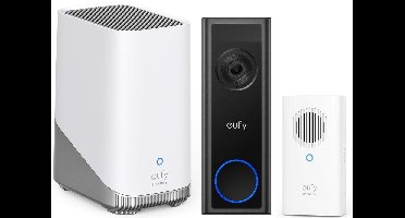 eufy Security C30 2K Draadloze Video Deurbel 2K FHD op accu + Chime + eufy HomeBase 3 S380 - Bundel