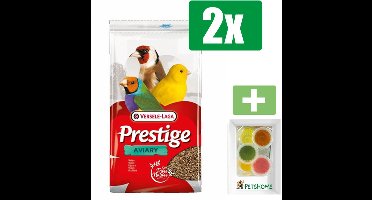 Versele-Laga Prestige Vogelvoer - Volierezaad - 4 KG - 2 Zakken - Inclusief 6 stuks PetsHome Fruitkuipjes