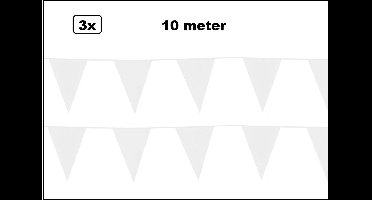 3x Vlaggenlijn Wit 10 meter – Geleverd in doosje ivm beschadigen- Landen festival thema feest vlaglijn verjaardag fun party