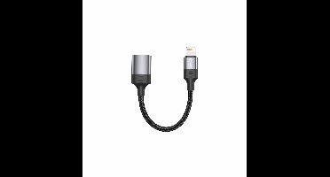 Swissten | USB-A naar Lightning OTG Adapter | 0.12m - Zwart - Geschikt voor Apple apparaten met Lightning aansluiting