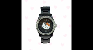 Hello Kitty Horloge Zwart Met Strass