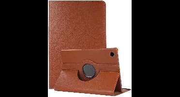 Hoes - Geschikt voor Samsung Galaxy Tab A9 Plus - 360 Graden Draaibare Hard Cover Case - Tablet Hoesje Draaibaar - Bruin