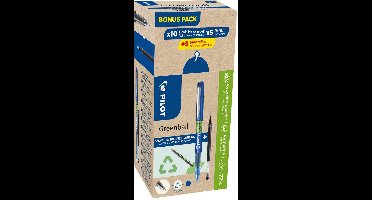 Pilot Greenball roller, medium punt, 10 rollers + 10 vullingen, medium, blauw