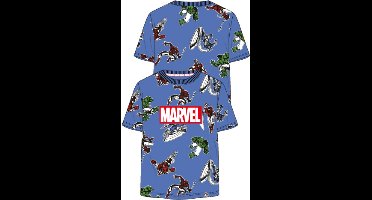 Marvel T-shirt Blauw Katoen Maat 104