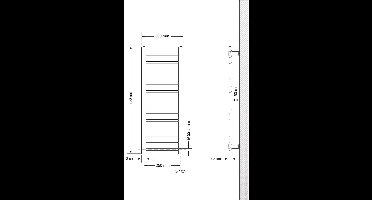 Elektrische badkamerradiator met verwarmingselement 600W 300x800 mm antraciet recht met zijaansluiting LuxeBath