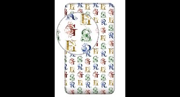 Harry Potter Hoeslaken Wit - Eenpersoons - 90 x 200 cm - Katoen