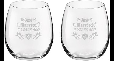 Gegraveerde set drinkglazen 39cl Just Married 4 years ago
