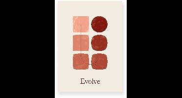 Poster 30x40 cm - Evolve - Beige - Terracotta - Minimalistisch - Japandi - Muurdecoratie - Wanddecoratie