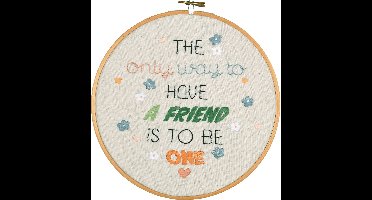 Vervaco - Borduur kit met borduurring - A friendly quote - PN-0215318 - Borduren - Borduurpakket - Borduurpakket volwassenen