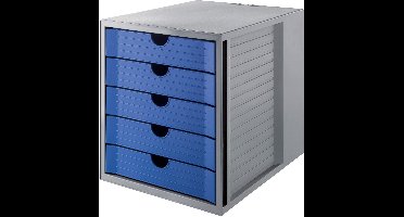 HAN ladekast - 5 gesloten laden - grijs/blauw - HA-1450-14