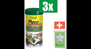 Tetra Pleco veggie wafers 250 ml - 3 stuks - Vissenvoer - Aquarium - Inclusief PetsHome Zuurstofsteen