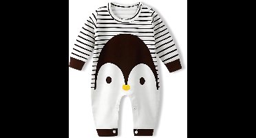 BoefieBoef Schattige Baby Dieren Romper Pinguin Boxpakje - Zacht Katoenen Babykleding 0-12 Maanden - Jumpsuit Kinderen - Pyjama - Speelpak - Outfit - Babybody - Babypakje Drukknoopsluiting - Jongen & Meisje - Perfect Kraamcadeau - 0-1 jaar