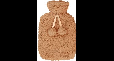 Kruik met Teddy Hoes 29x17x4 cm - Warmwaterkruik - Warmtekruik - Warmte Kussen - Bruin - Deluxa