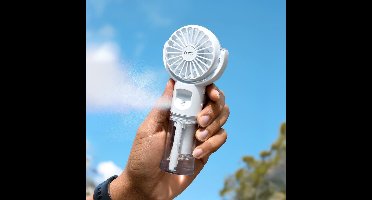 Mini Mist Fan - Compacte Draagbare Ventilator met Mistfunctie - Verkoeling voor Thuis, Buiten & Onderweg - USB-C Oplaadbaar - 4 Snelheden & 1000mAh Batterij - Verstelbare Kop & Inclusief Nekkoord - Lichtgewicht en Stijlvol Design - Voor Warme Dagen