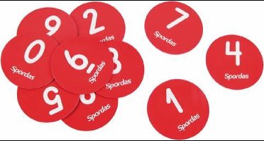 Rubberen markingsdots genummerd - 10 centimeter - vloermarkering