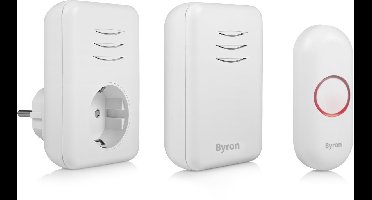 Byron DBY-22316 - Deurbel Draadloze set - 150m Bereik - IP44 waterdicht - Wit