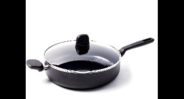 GreenPan Memphis keramische anti-aanbak hapjespan 28 cm - 4.2l - inductie pan - inductie hapjespan - ovenbestendig tot 160°C - vaatwasserbestendig - koelgrepen - met glazen deksel - PFAS-vrij