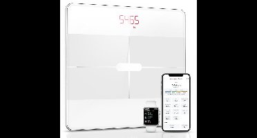 ApexArte® Weegschaal Personenweegschaal - Slimme weegschaal met Lichaamsanalyse - Digitaal - Wit