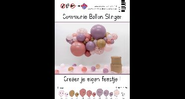 DIY Balloon kit Communie pink - Ballonnenslinger - Communie - Rose - Meisje - Jongen - Feest
