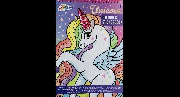 Grafix kleurboek met stickers - Unicorn - Kleurboek - Eenhoorn - Stickers - Knutselen meisjes - Kleurboek meisjes - Unicorn speelgoed - Stickerboek