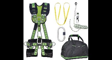 Kratos complete set valbeveiliging comfort-plus - Veiligheidslijn 10m - Ankerstrop 1,20m - Extra karabijnhaak - Maat M-L