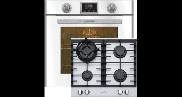 Kaiser - inbouwoven - EH 6326 W - 1-voudige telescoopgeleider - elektrische oven - oven - 79L - KCG 6380 W - wit - gaskookplaat - 60 cm