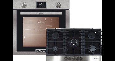 Kaiser - inbouwoven - EG 6372 - incl KCG 9386 Turbo glaskeramische gaskookplaat - kookplaat - 86 cm - inbouwgasoven - zelfreinigend - 79L - met 1-voudige telescoopgeleider