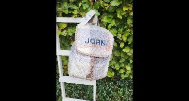 back to school Jollein rugzak check boucle met geborduurde naam/gepersonaliseerd