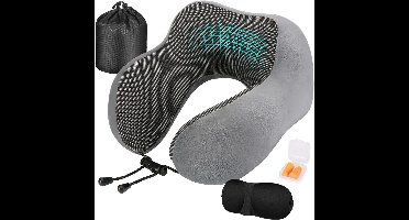 ApexArte® Nekkussen Vliegtuig - Reiskussen Auto - Traagschuim - Grijs