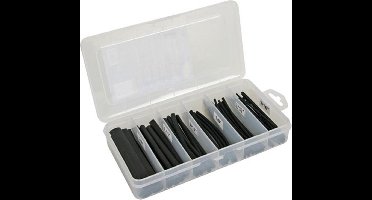 Set Thermische Krimpkousen - Zwart Met Lijm 10Cm - 85 St. - In Opbergdoos
