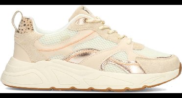 POSH by Poelman KAE Dames Sneakers - Beige Met Combinatie