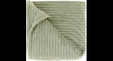 DEZ - Plaid - 150x200 cm - Ribmotief - Heerlijk zacht - Tea Green